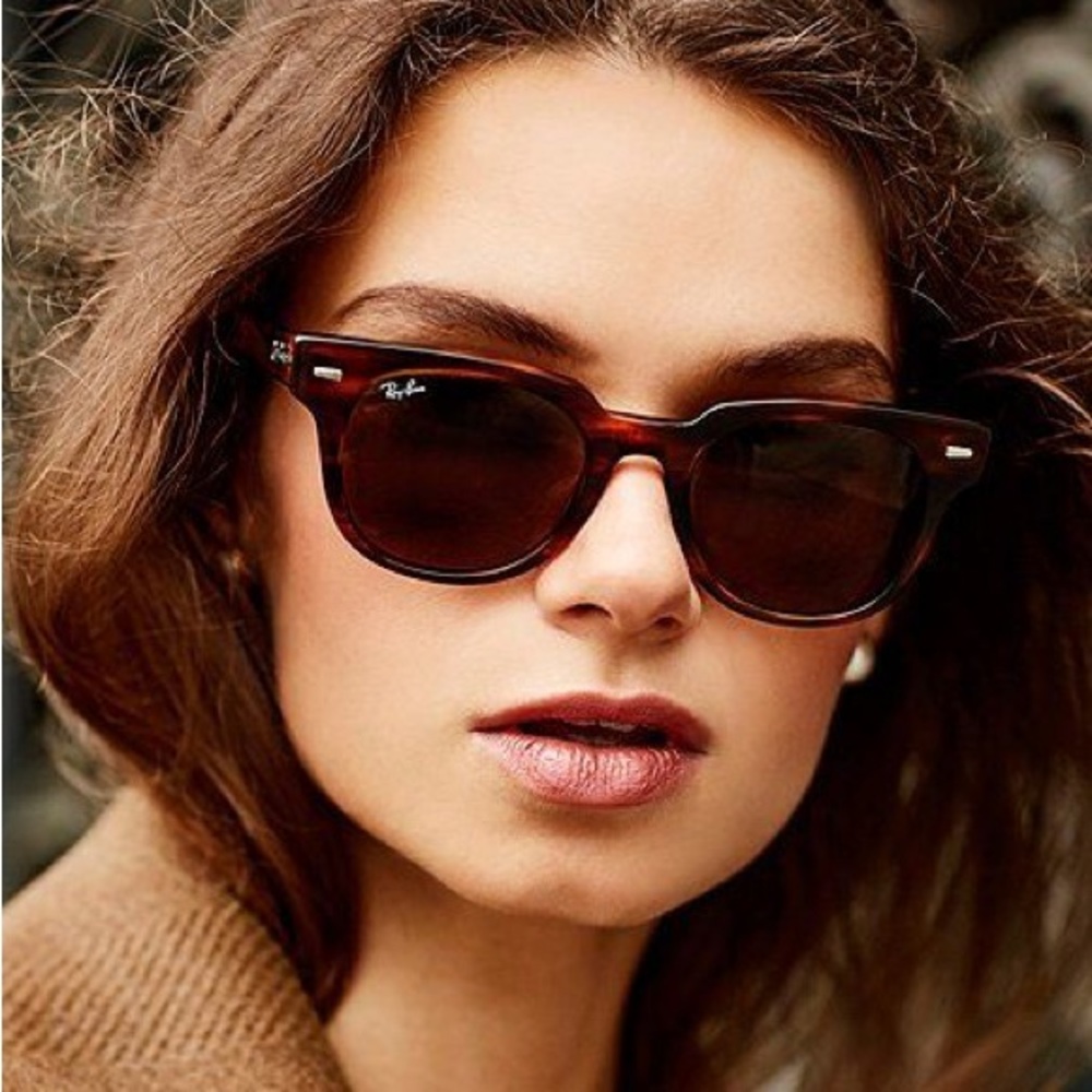 Ray-Ban Meteor Brown Oversized Wayfarer Sunglasses